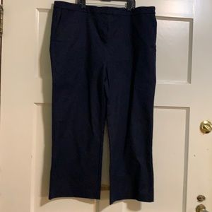 Boden women’s Navy wide legged cropped slacks 14